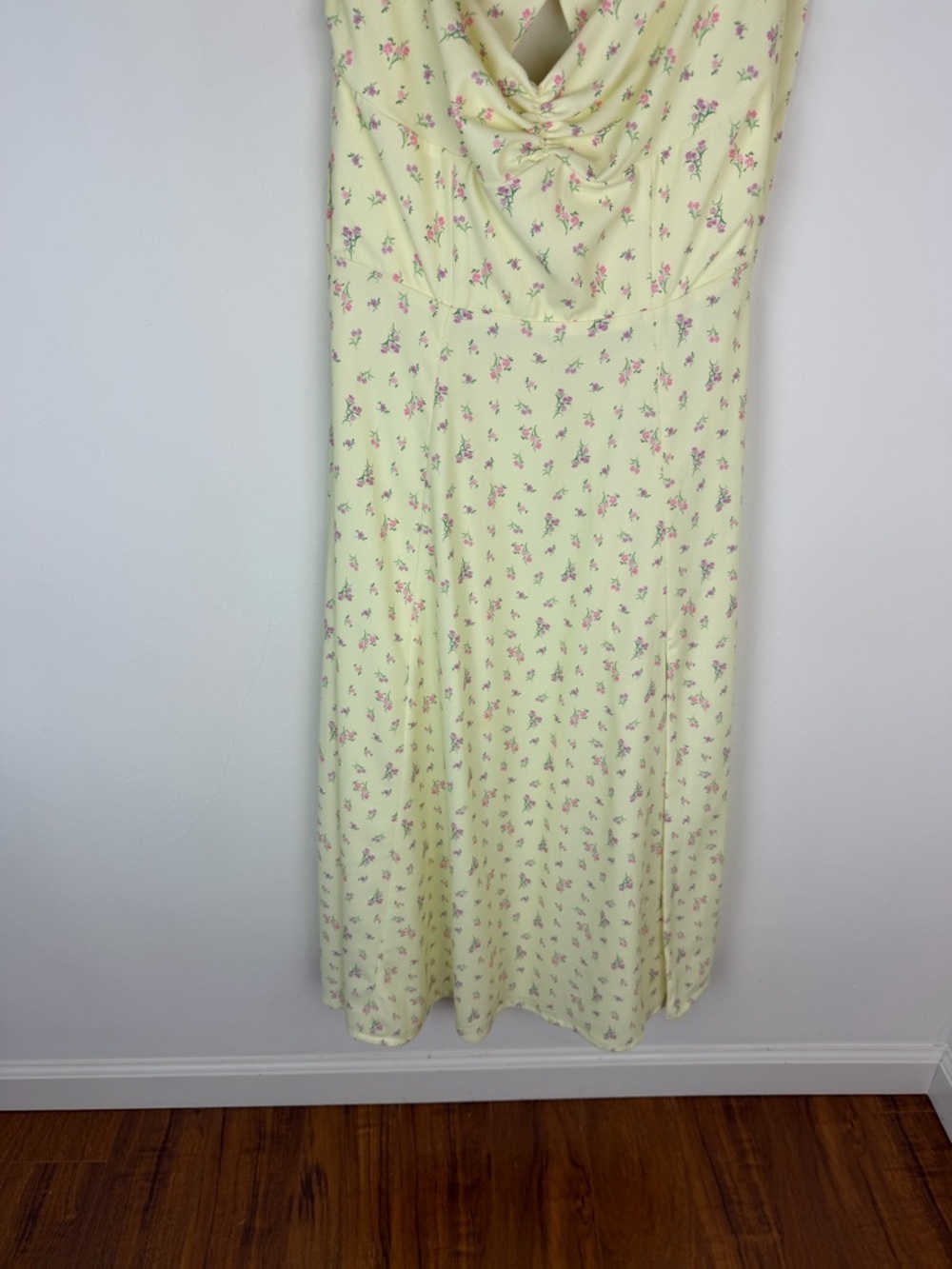 House of CB 'Alicia' Lemon Floral Print Midi Sundress Dress Size L - Picture 6 of 11